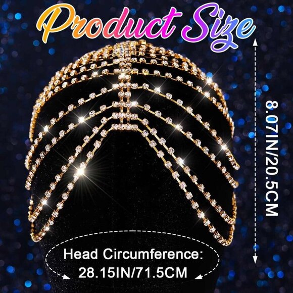 1920s Crystal Flapper Headpiece Art Deco Jewelry Bridal Hair Accessory main image 5